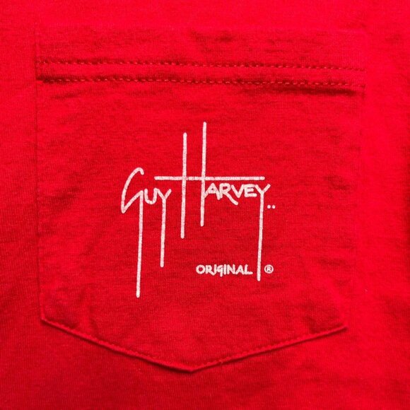 Guy Harvey Men’s XL Red Cotton Graphic Fish T‑Shirt Preshrunk Casual Tee - Picture 4 of 5
